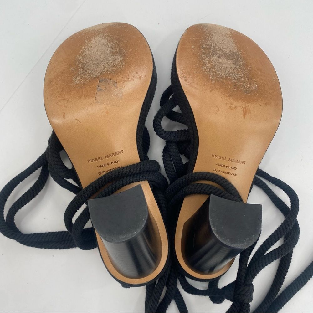 ISABEL MARANT Black Ankle Strap Heels Sandals - Picture 11 of 12